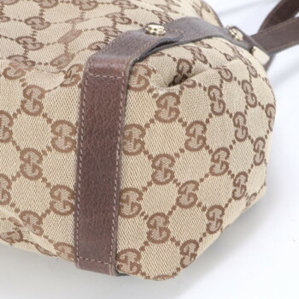 Gucci GG canvas leather Shoulder Bag Tote beige brown - Picture 8 of 11